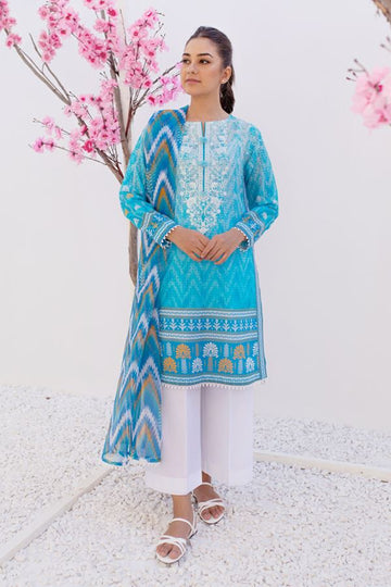 Zellbury Cobalt Blue Eid Lawn 2022 Online Shopping